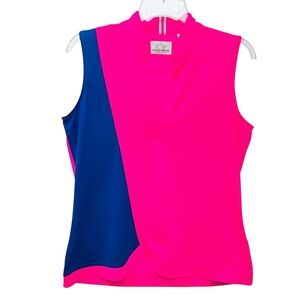 EP Pro Golf Polo Sugar Rush Color Block Blocked Crossover Collar Shirt So M